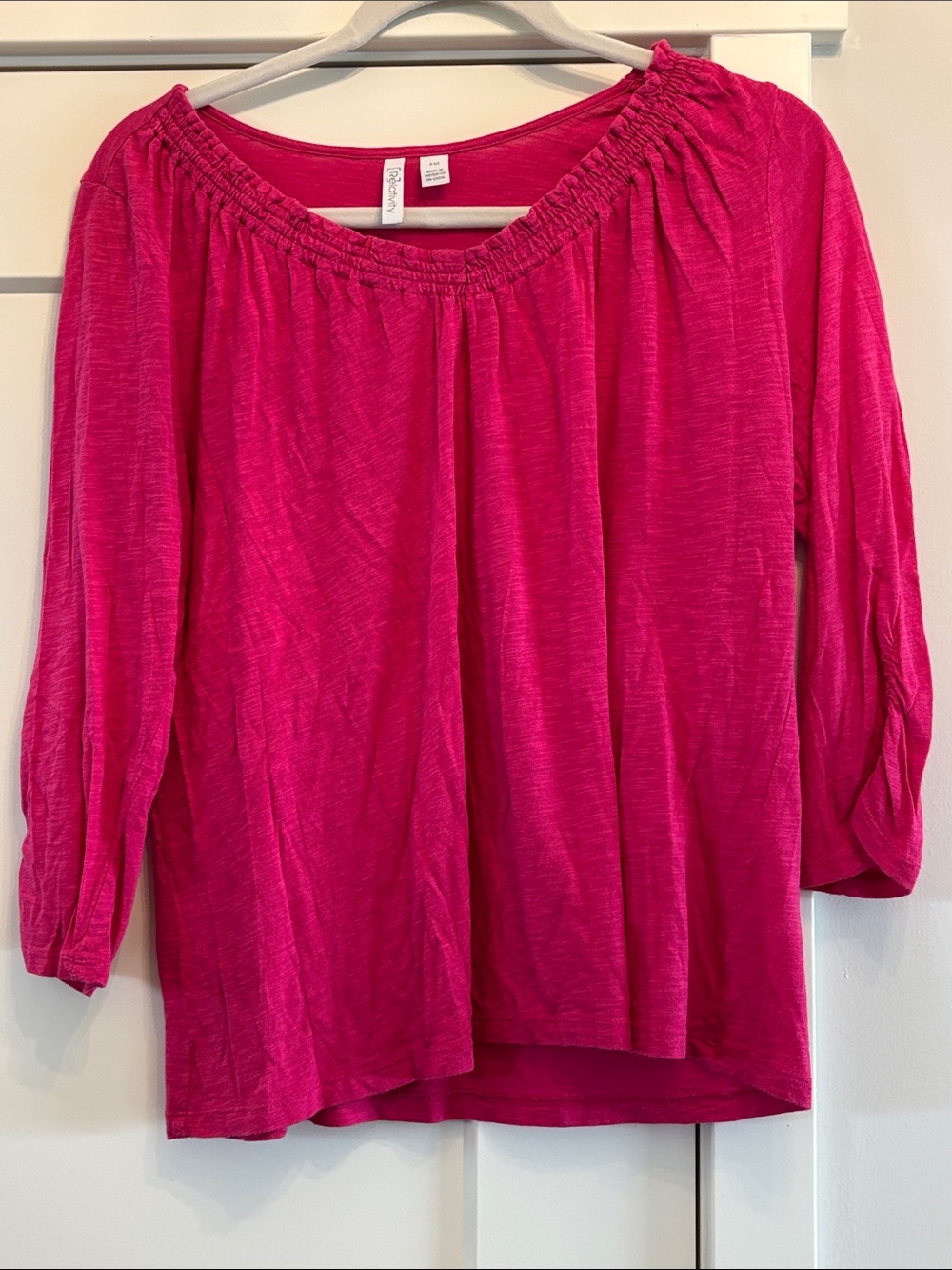 Relativity Fuchsia Off-Shoulder Knit Blouse